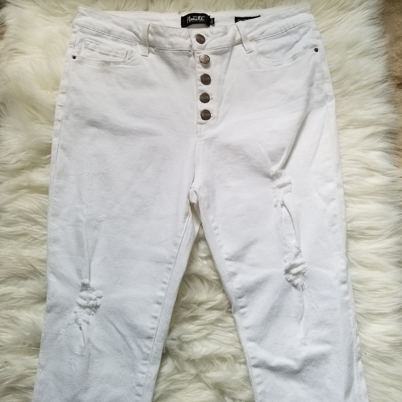 High Rise Ludlow Skinny Button Fly Distressed Jean - Picture 4 of 12